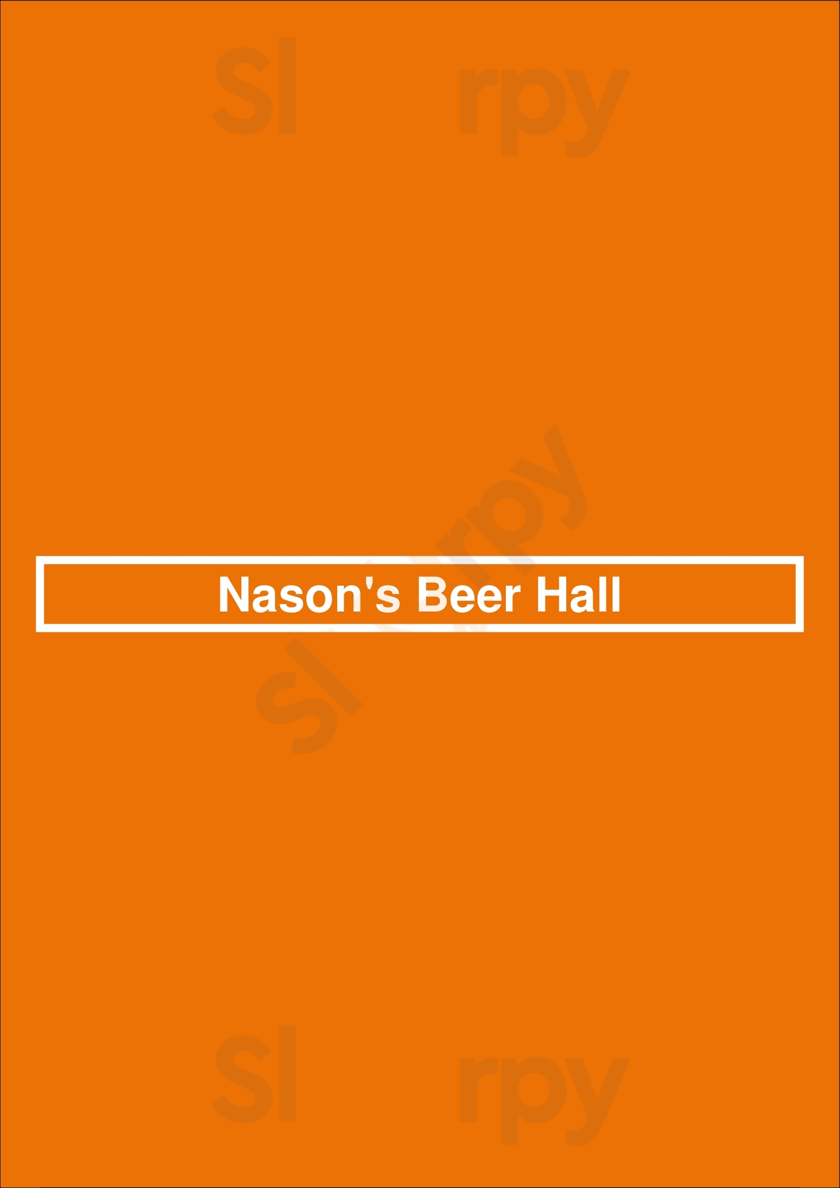 Main Menu - Nason's Beer Hall