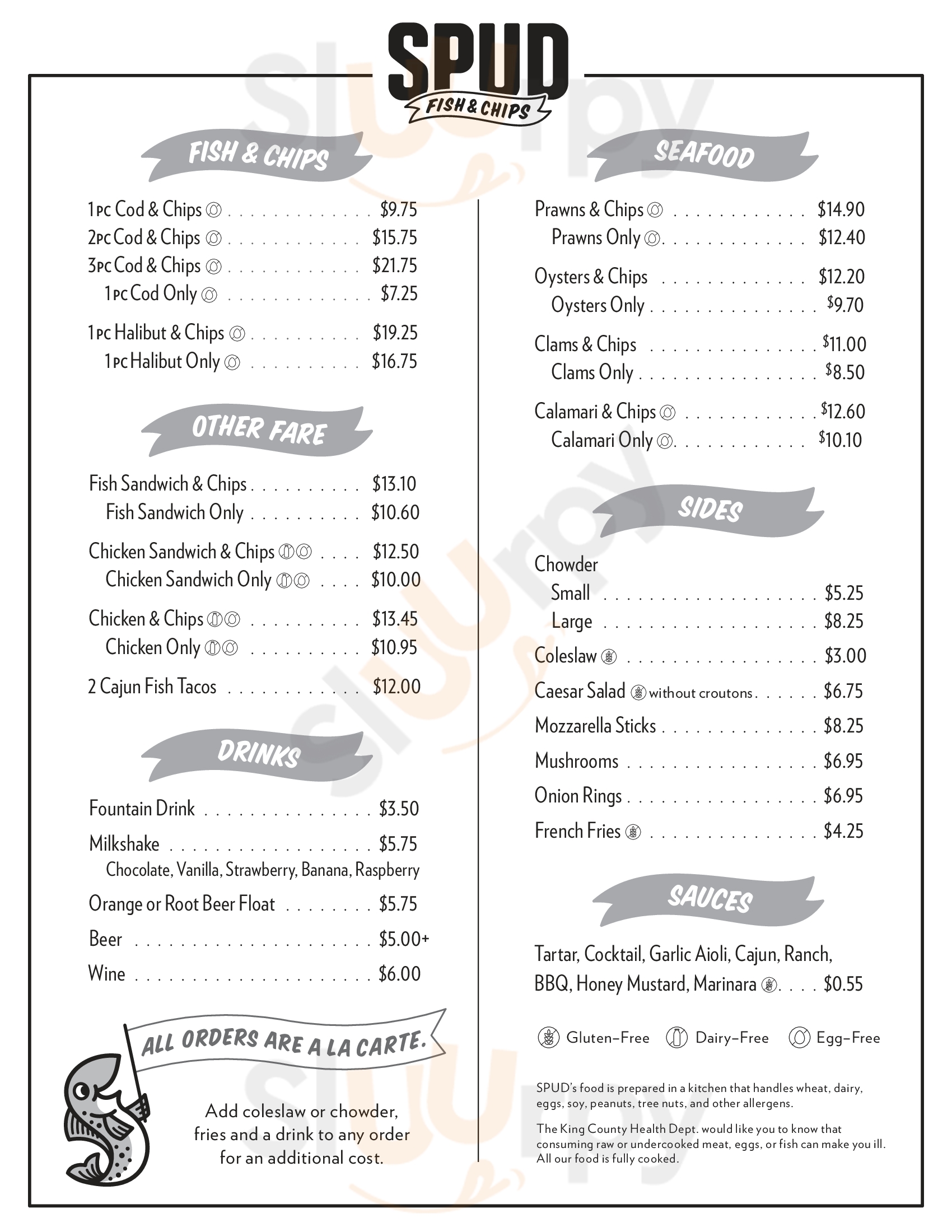 Main Menu - Spud Fish & Chips