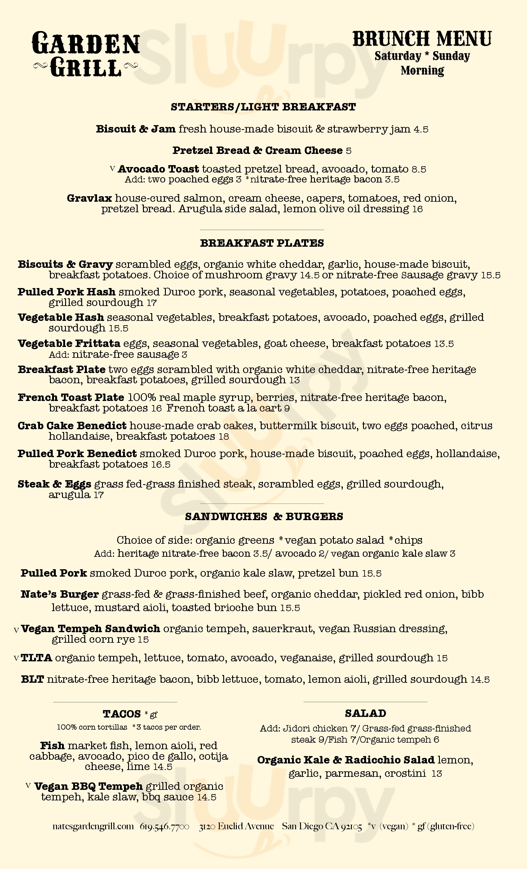 Main Menu - Nate's Garden Grill