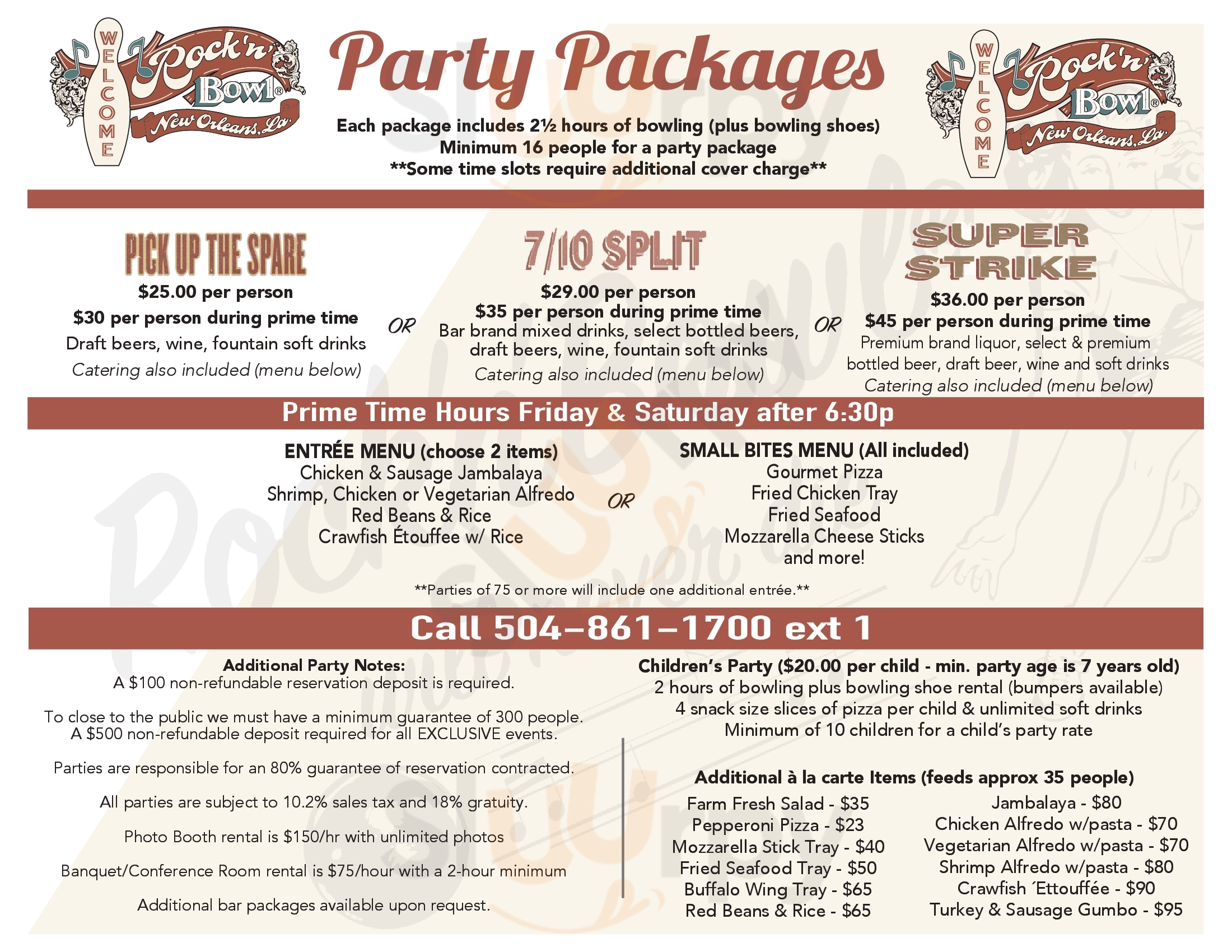 Main Menu - Mid-city Lanes Rock 'n' Bowl Restaurant