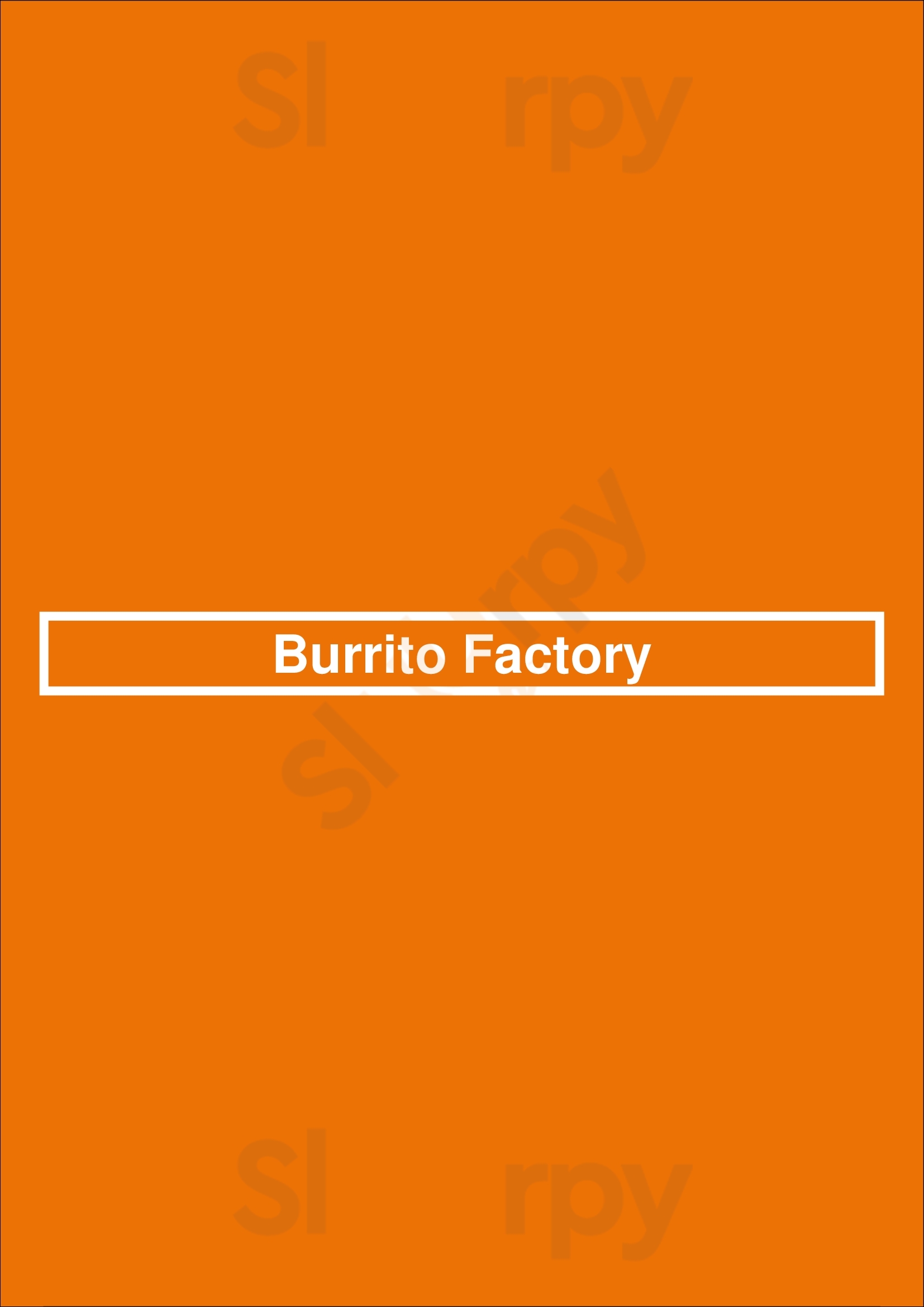 Main Menu - Burrito Factory