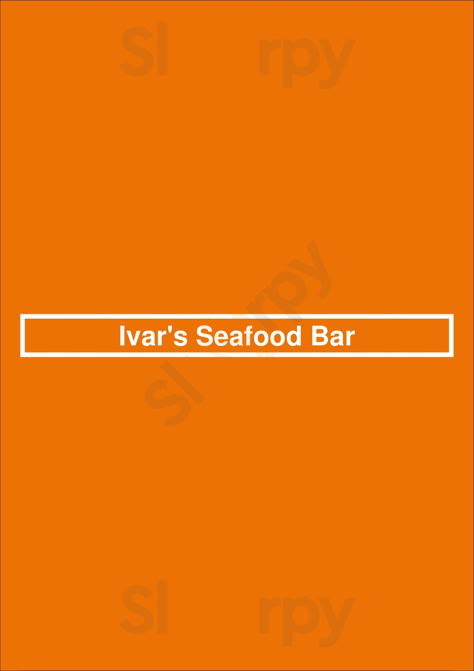 Ivar's Seafood Bar Seattle Menu - 1