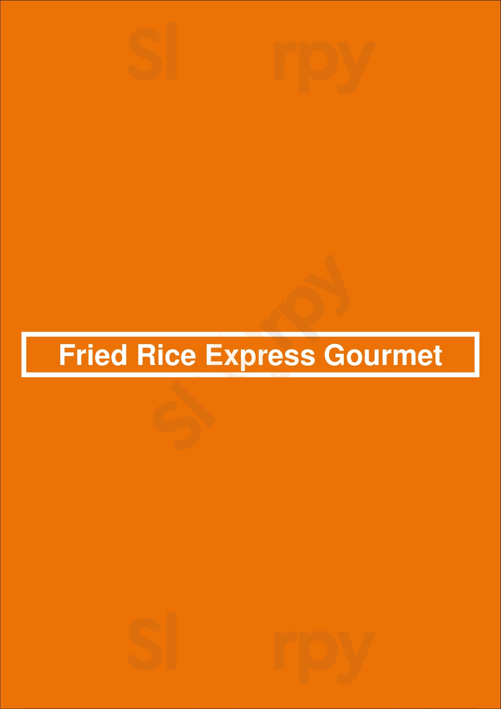 Fried Rice Express Gourmet Salt Lake City Menu - 1