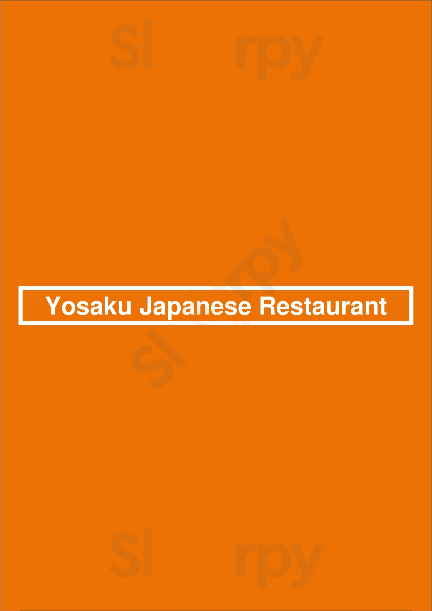 Yosaku Japanese Restaurant Washington DC Menu - 1