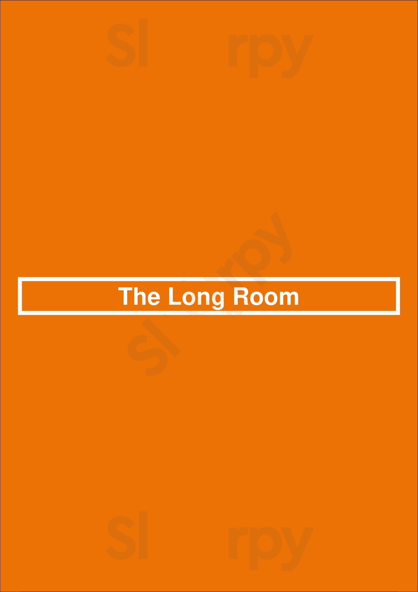 The Long Room New York City Menu - 1