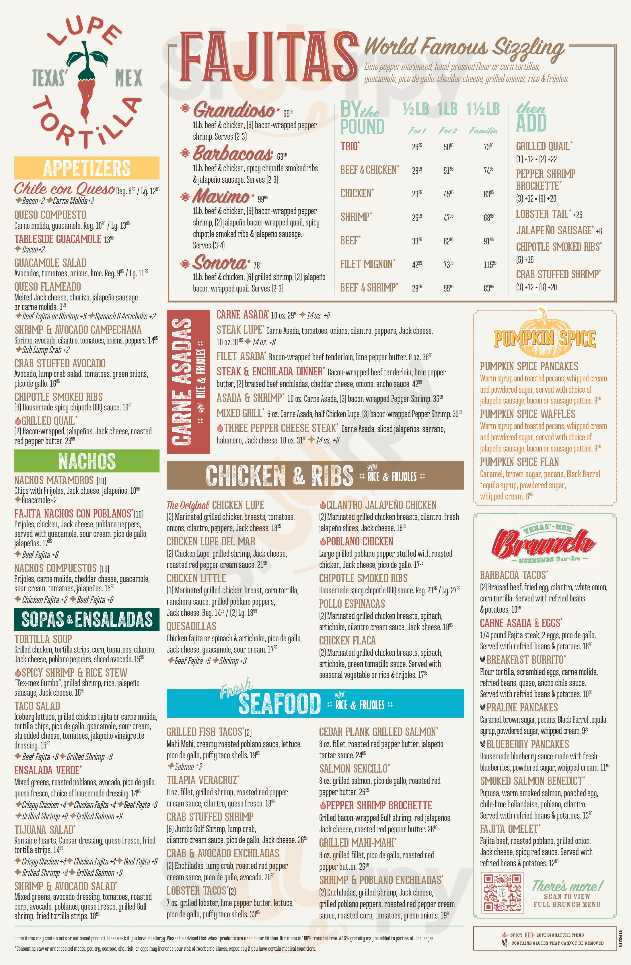 Main Menu - Lupe Tortilla Mexican Restaurant