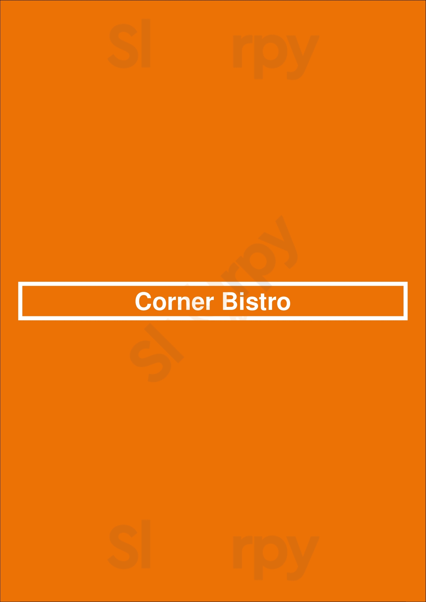 Main Menu - Corner Bistro