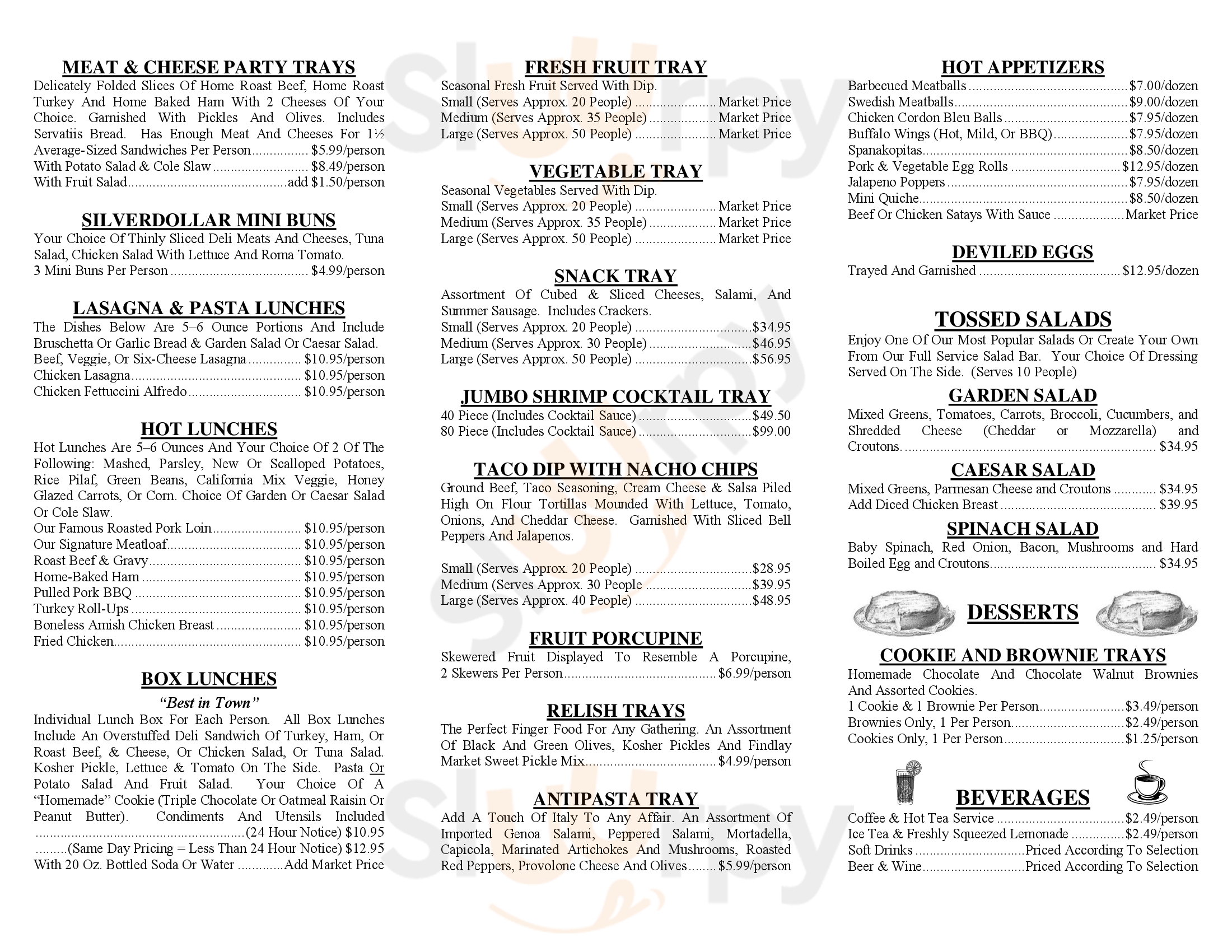 Silverglades menù, Cincinnati Main Menu Sluurpy