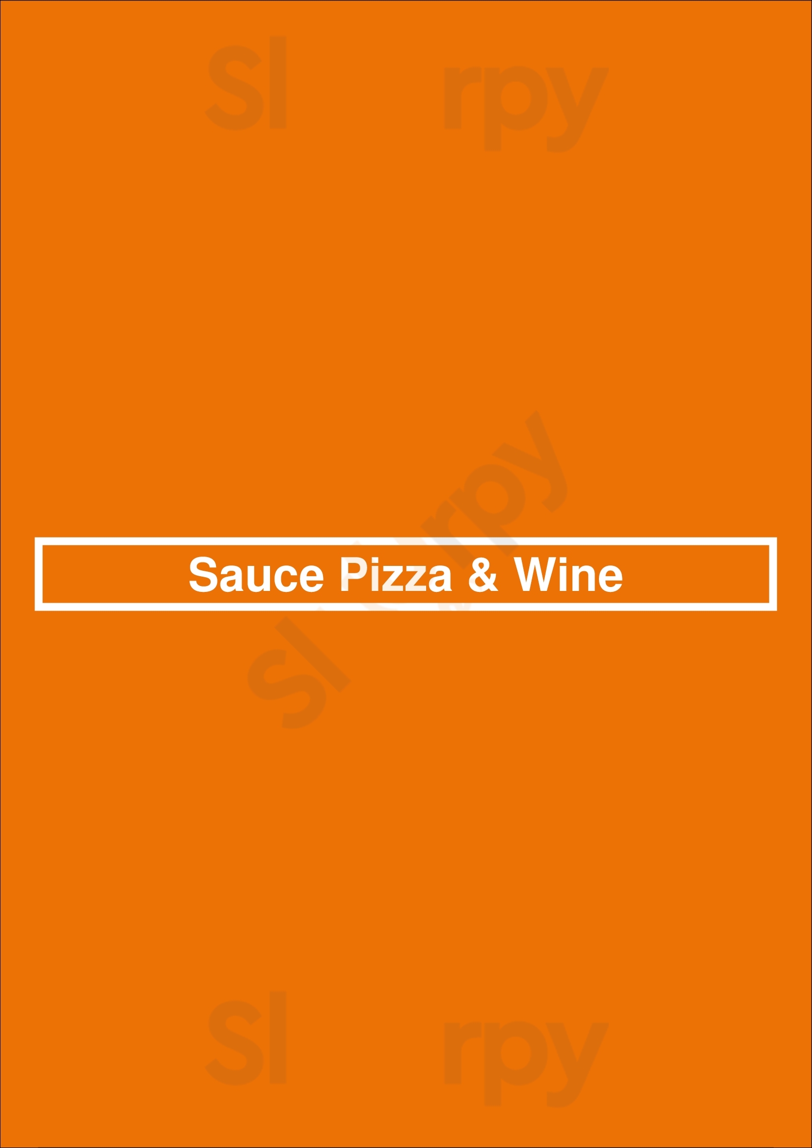 Main Menu - Sauce Pizza & Wine
