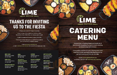 Lime Fresh Mexican Grill menu