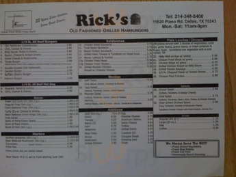 Rick's Old Fashioned Hamburgers, Dallas