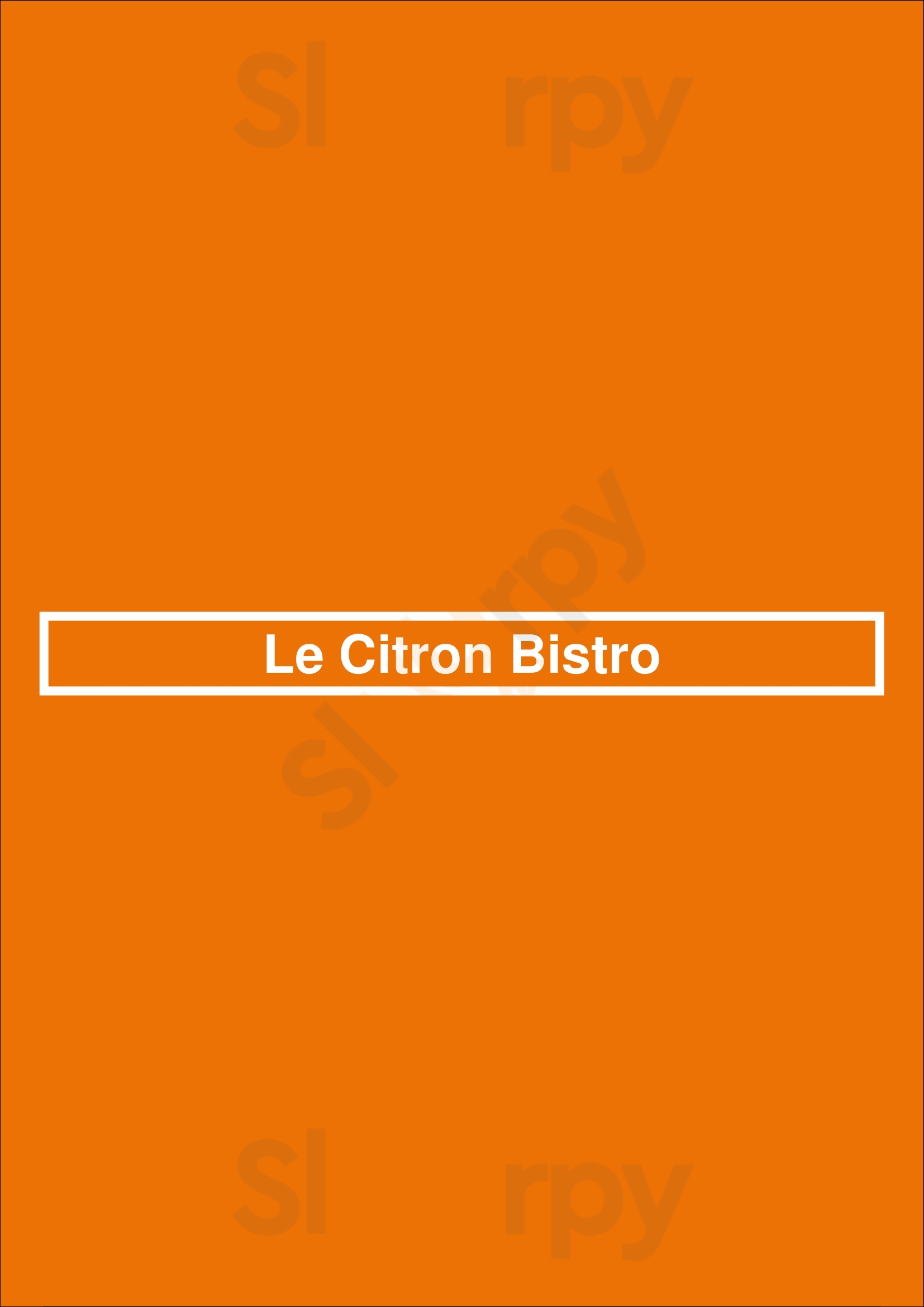 Main Menu - Le Citron Bistro