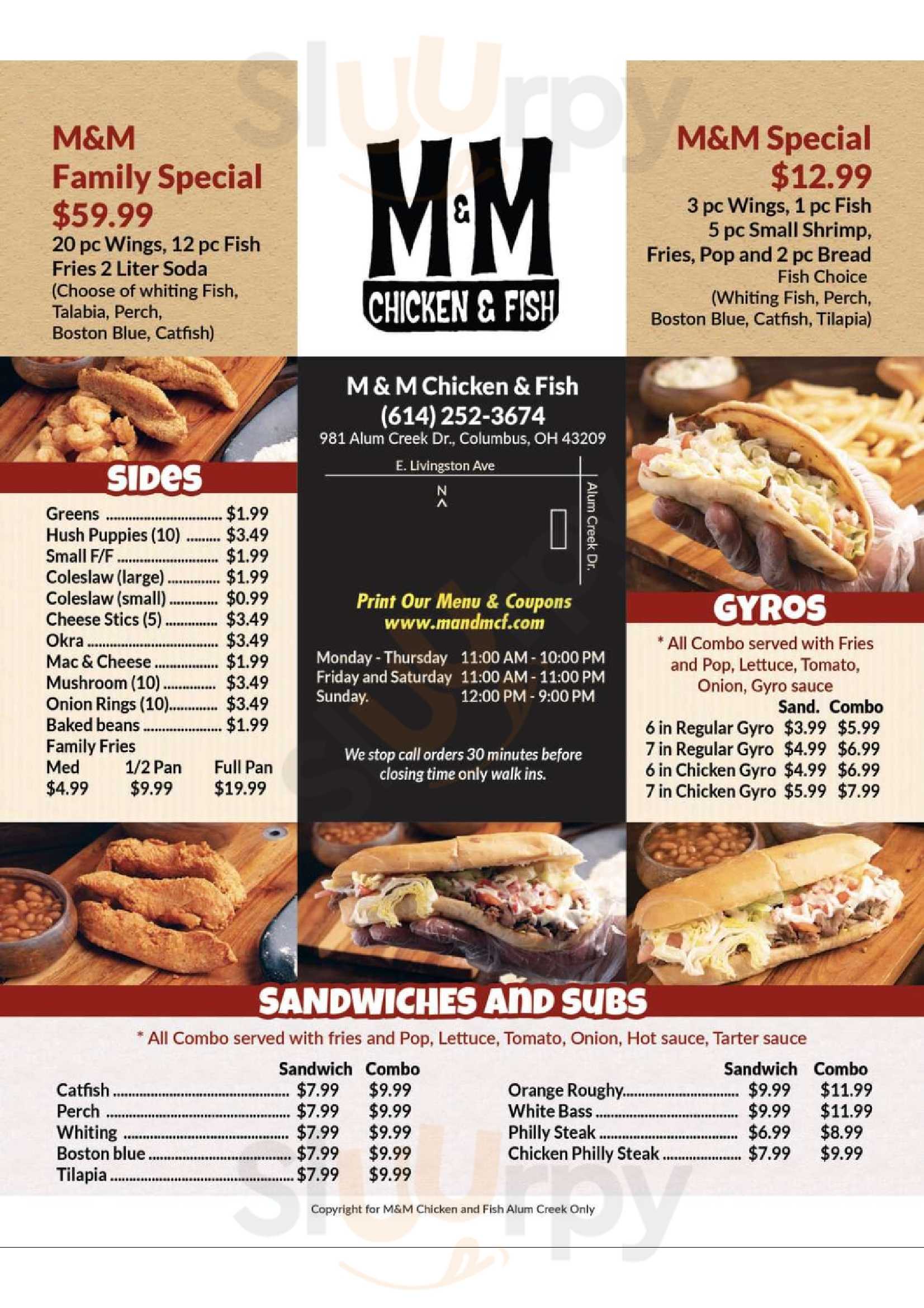 M & M Chicken & Fish Columbus Menu - 1