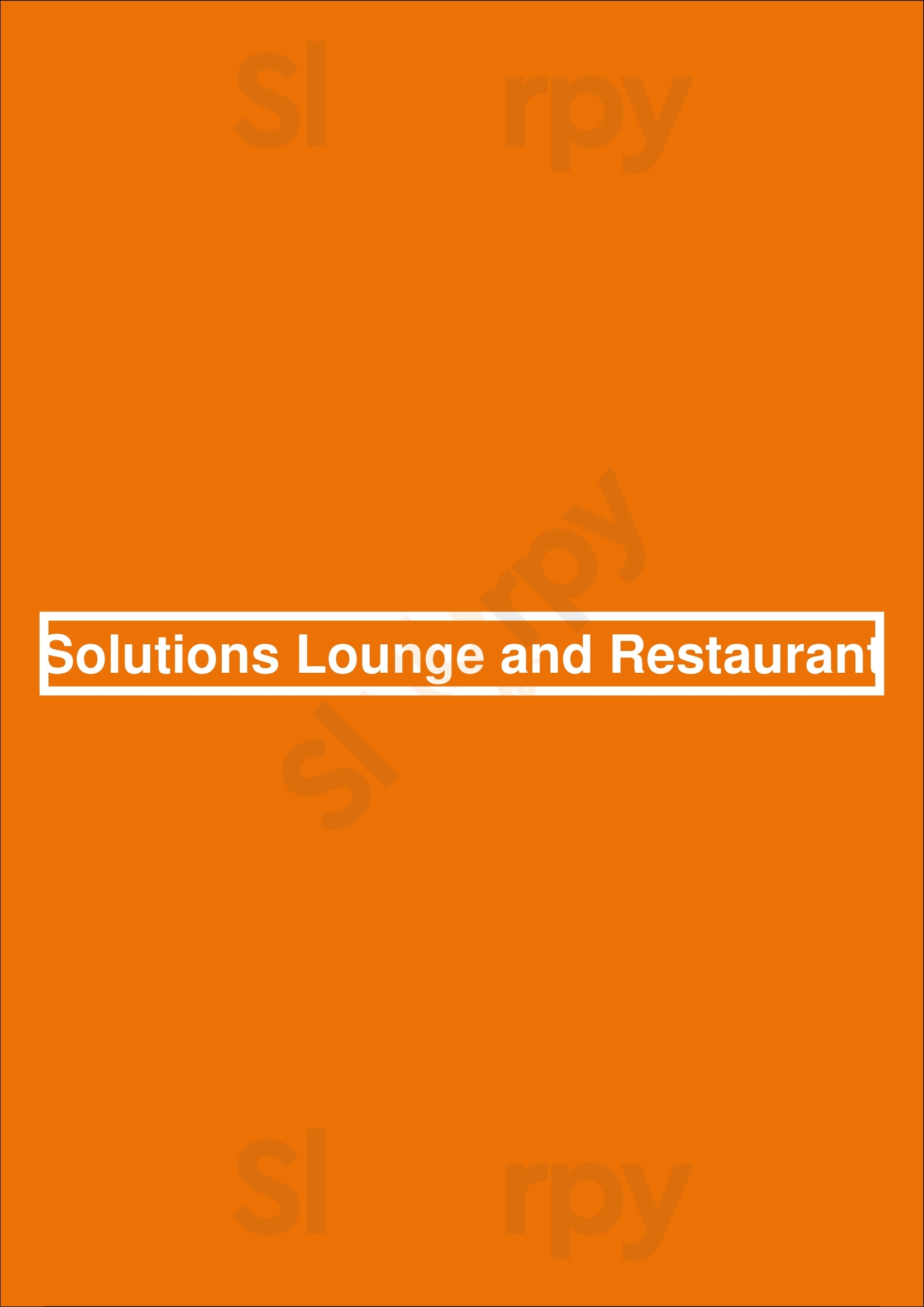 Solutions Lounge And Restaurant Denver Menu - 1