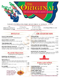 Original Mexican Restaurant menu
