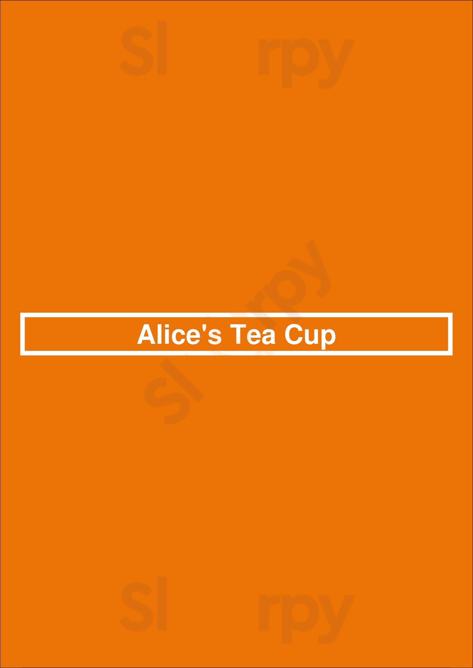 Alice's Tea Cup New York City Menu - 1