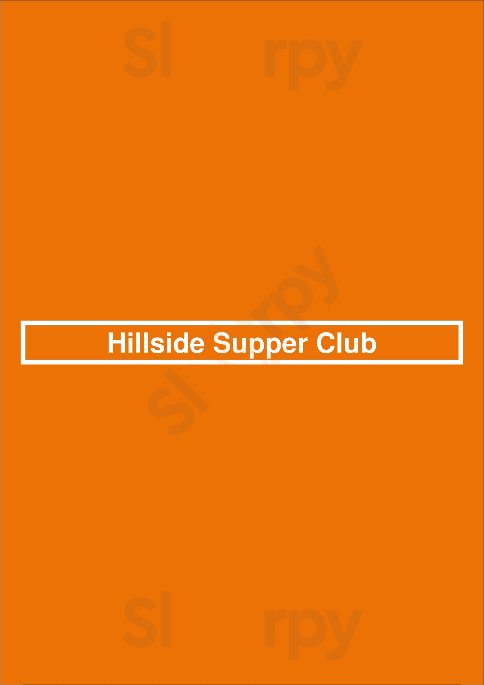 Hillside Supper Club San Francisco Menu - 1