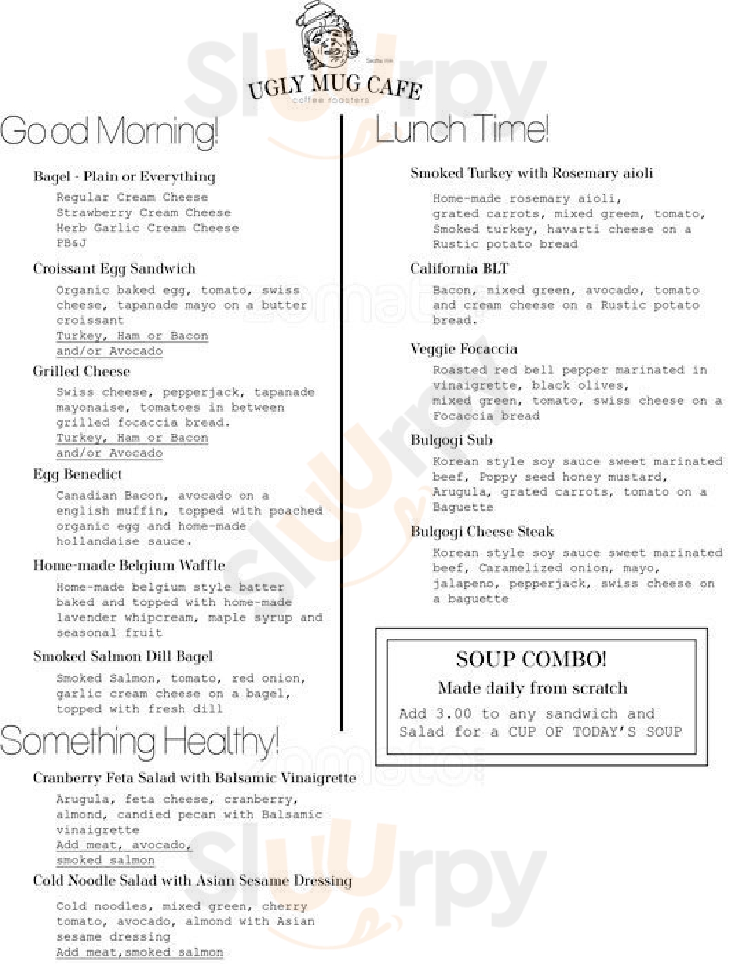 Main Menu - Ugly Mug Cafe