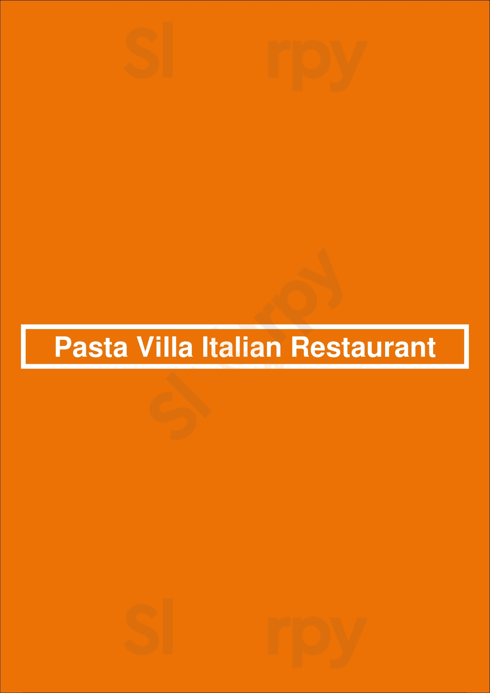 Main Menu - Pasta Villa Italian Restaurant