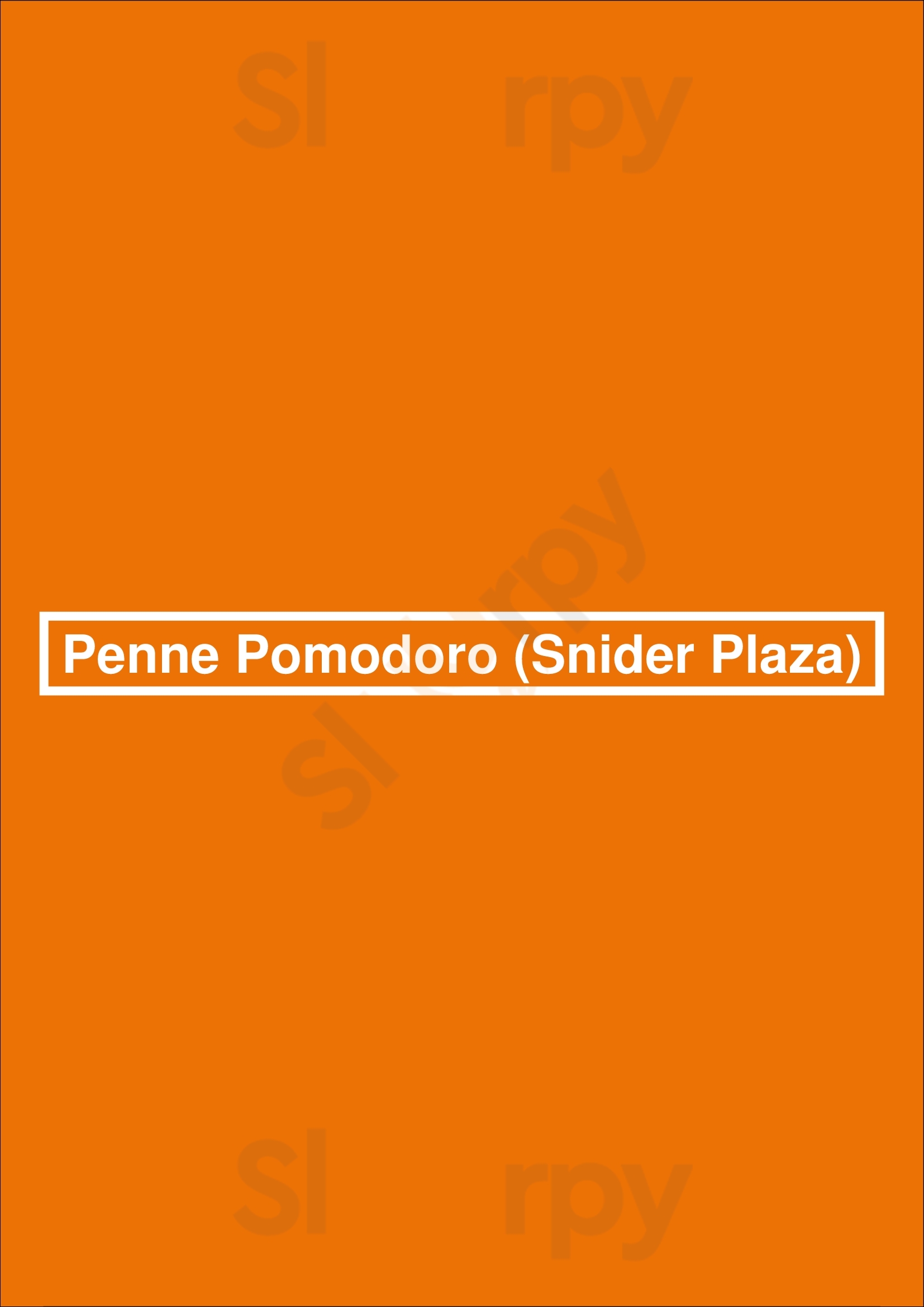 Penne Pomodoro (snider Plaza) Dallas Menu - 1