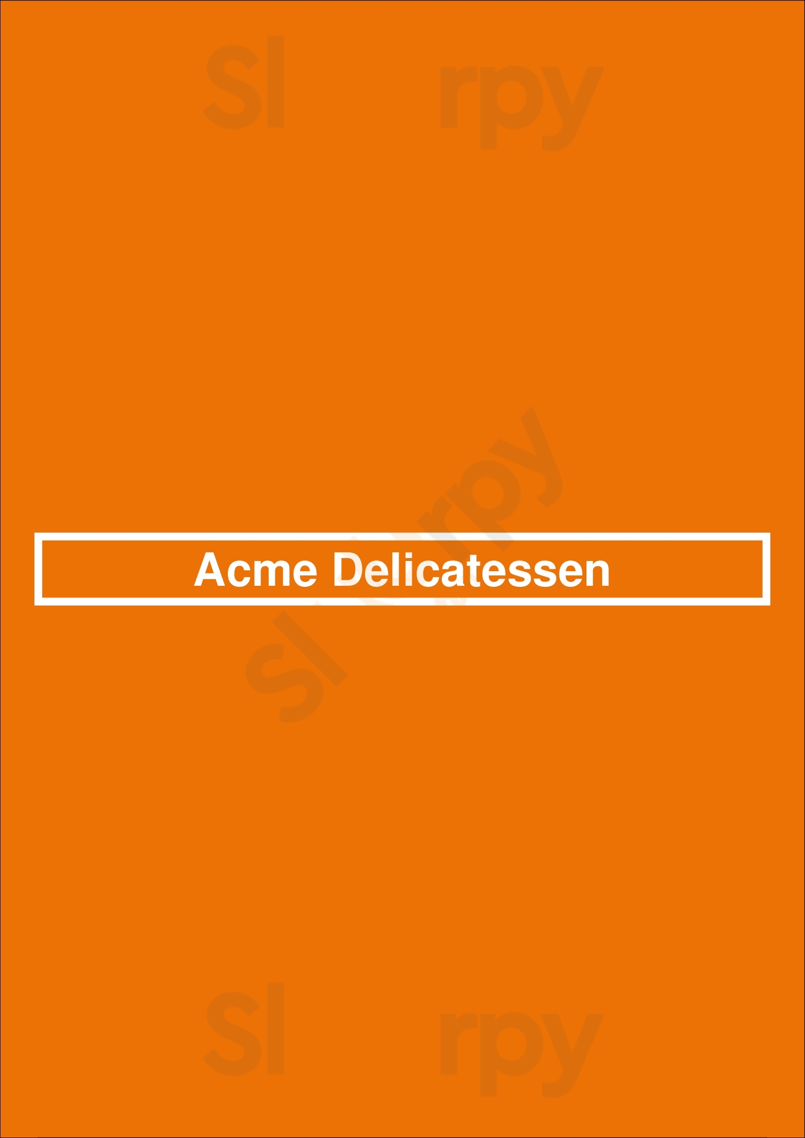 Acme Delicatessen Denver Menu - 1