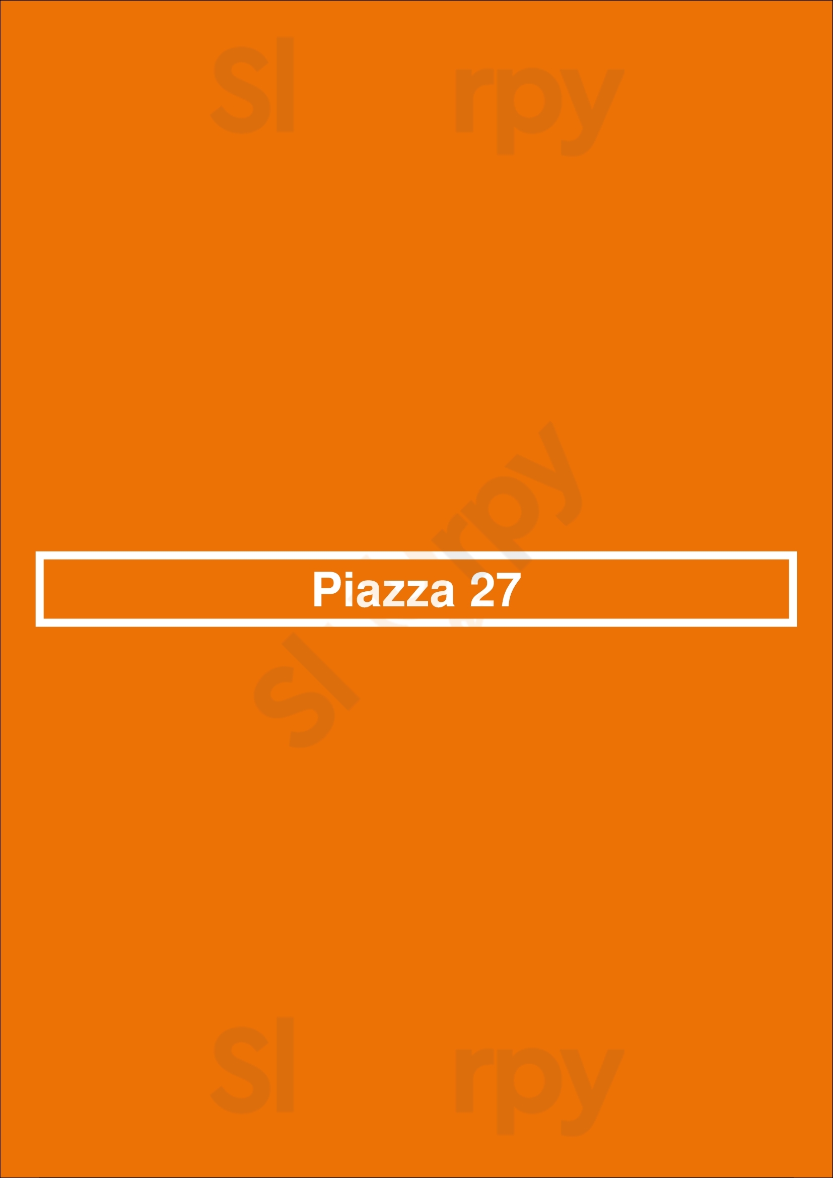 Main Menu - Piazza 27