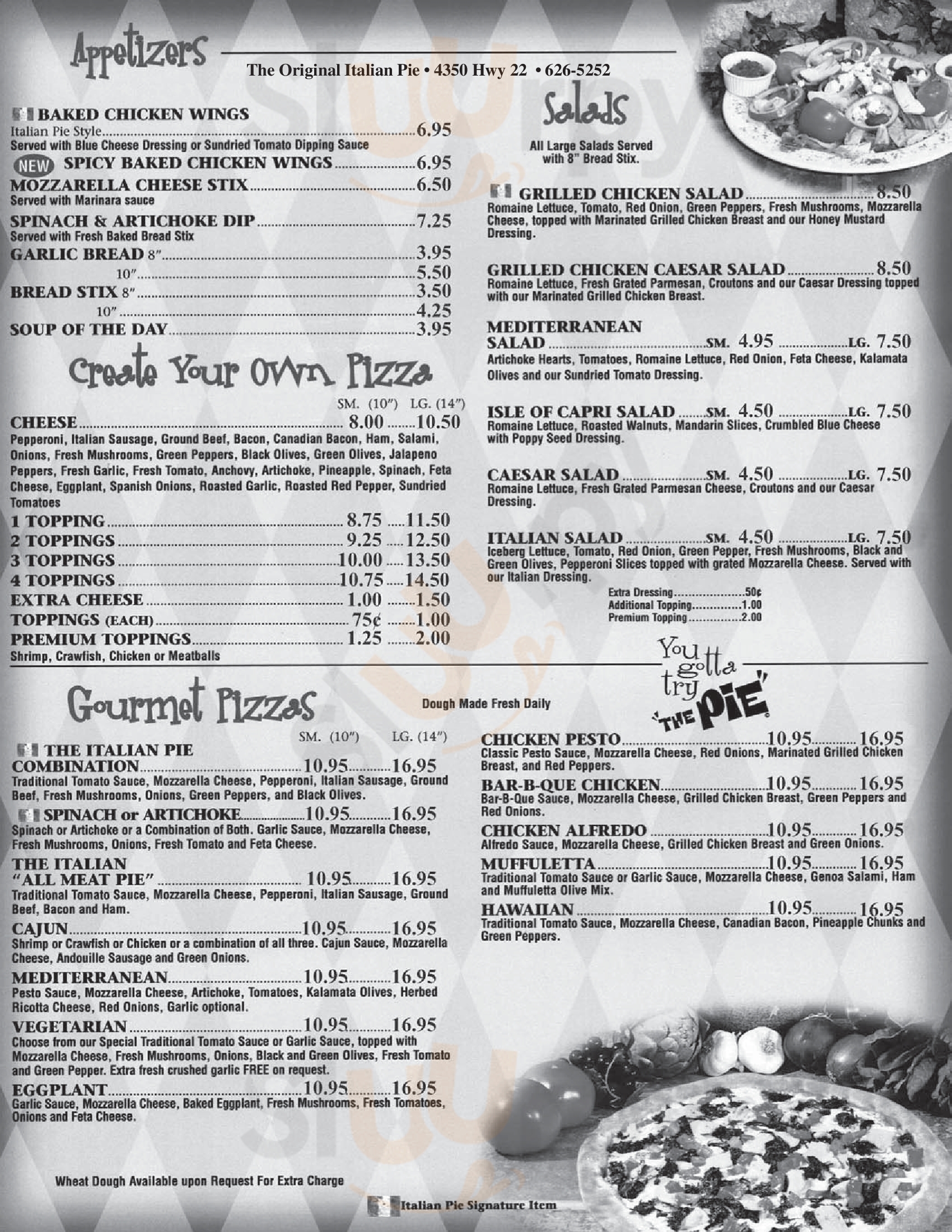 Main Menu - Italian Pie