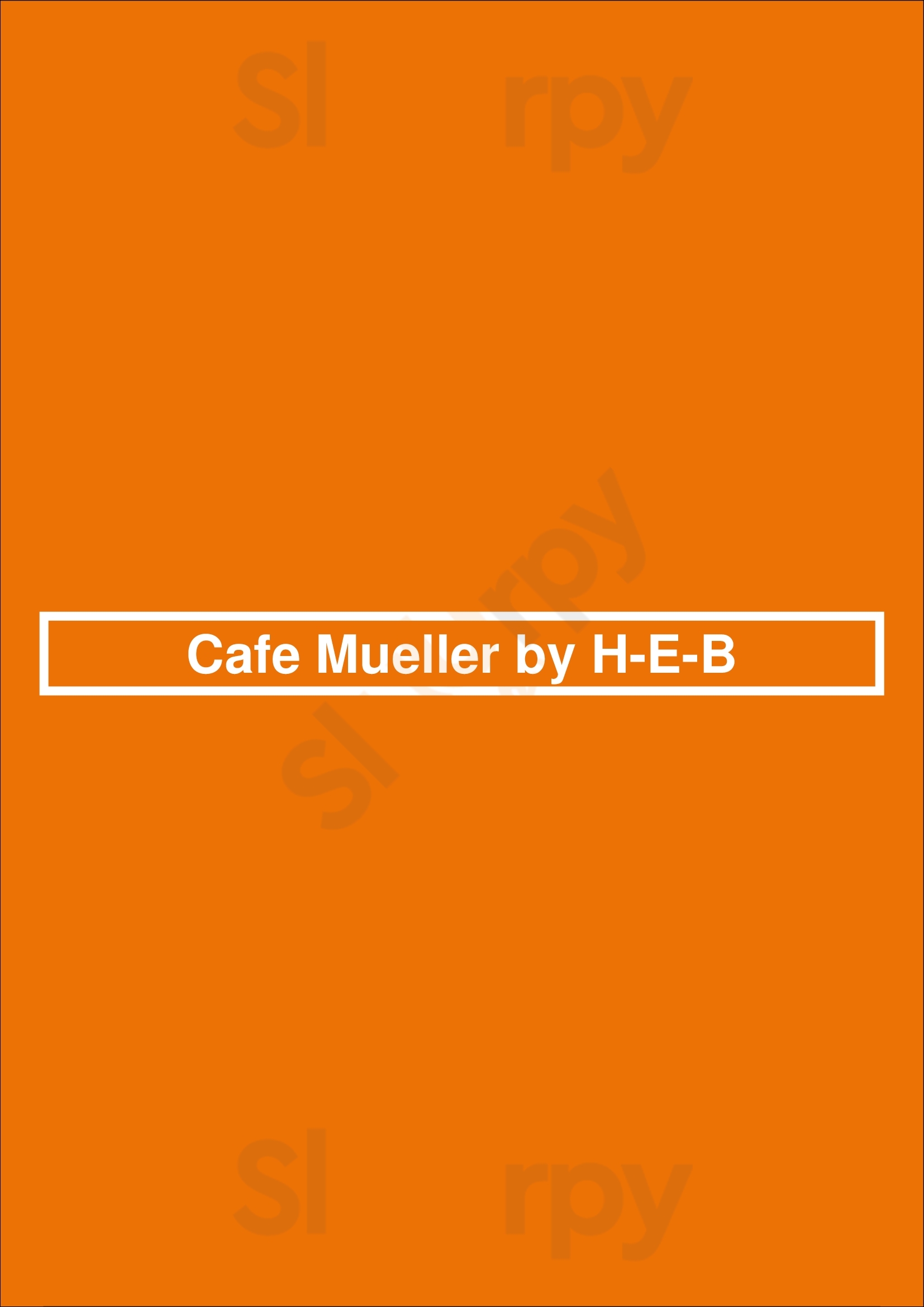 Cafe Mueller By H-e-b Austin Menu - 1