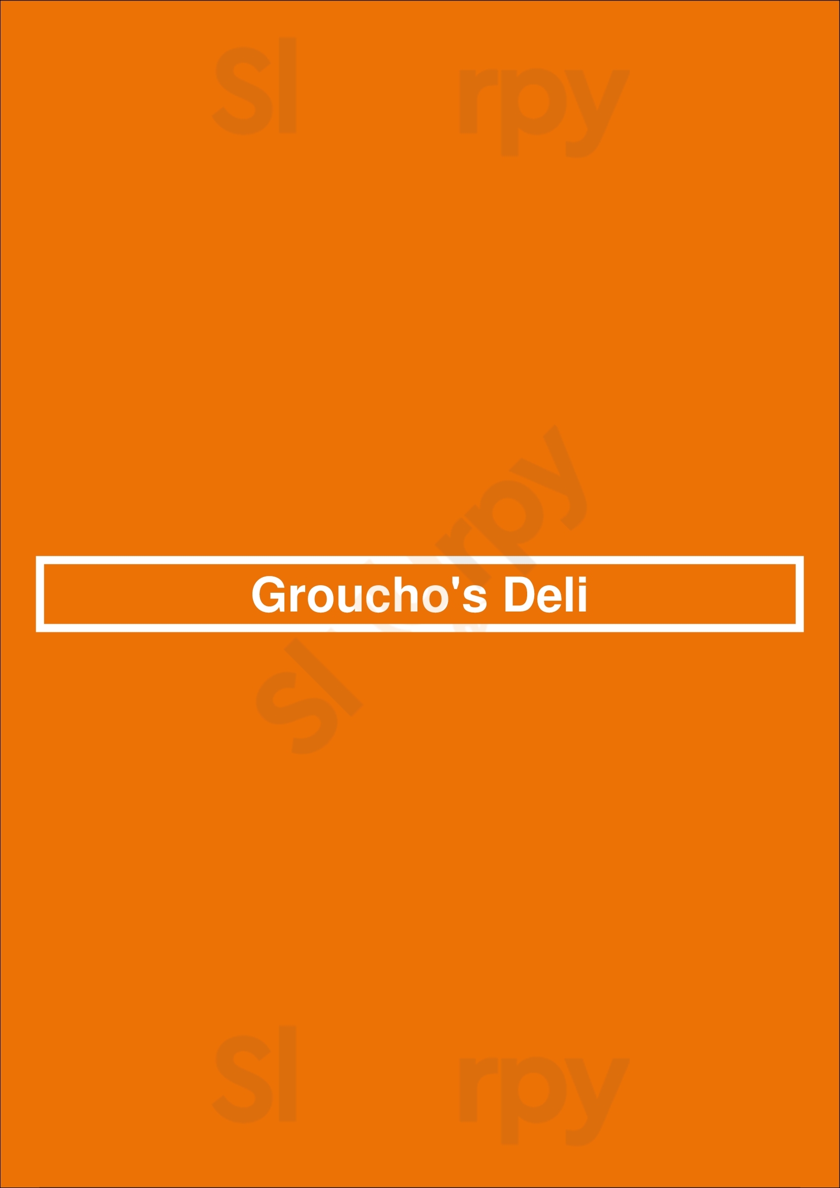 Main Menu - Groucho's Deli