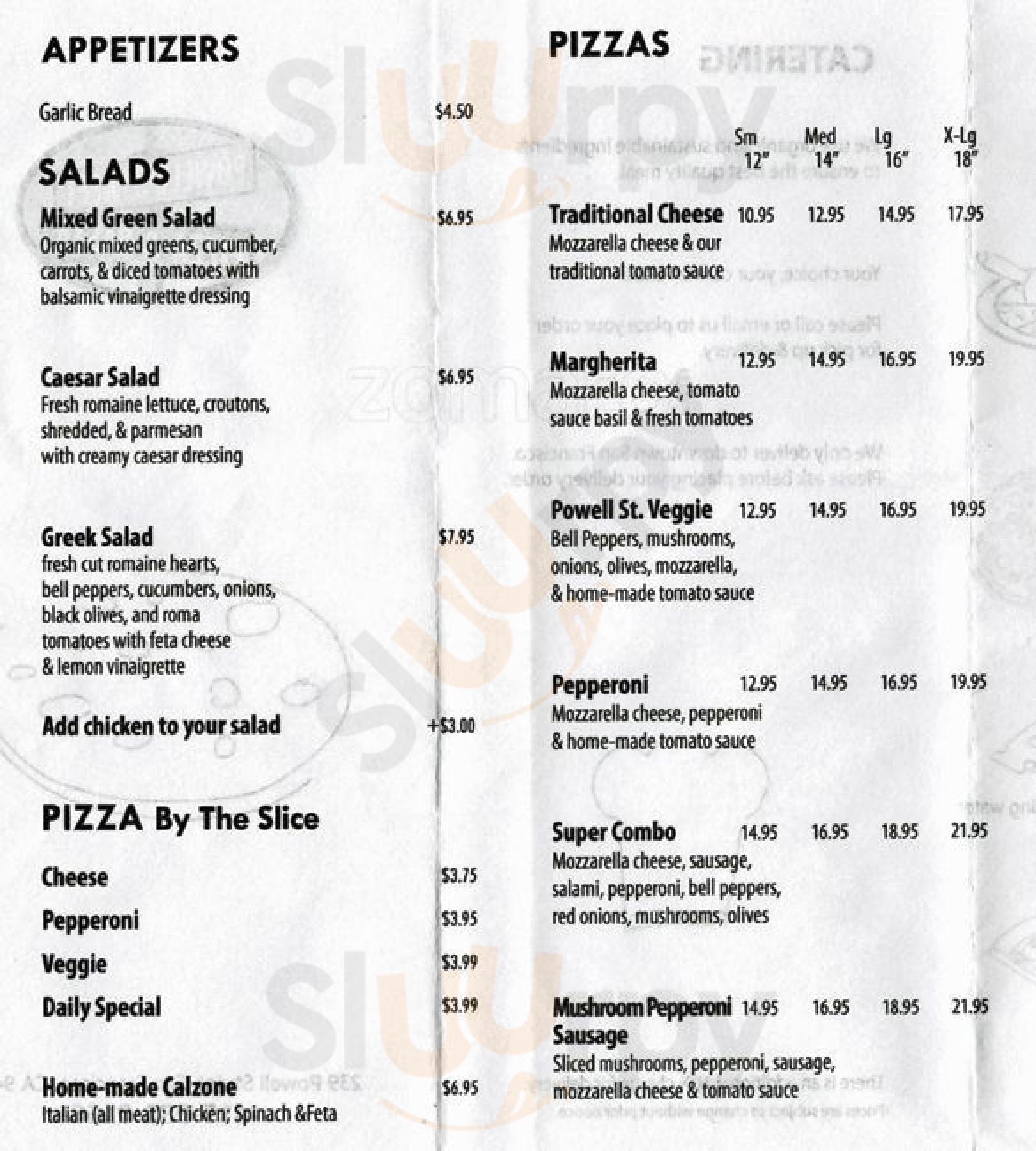 Main Menu - Pizza Prada
