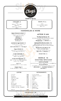 Chug's Diner menu
