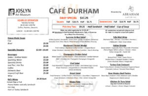 Cafe Durham menu