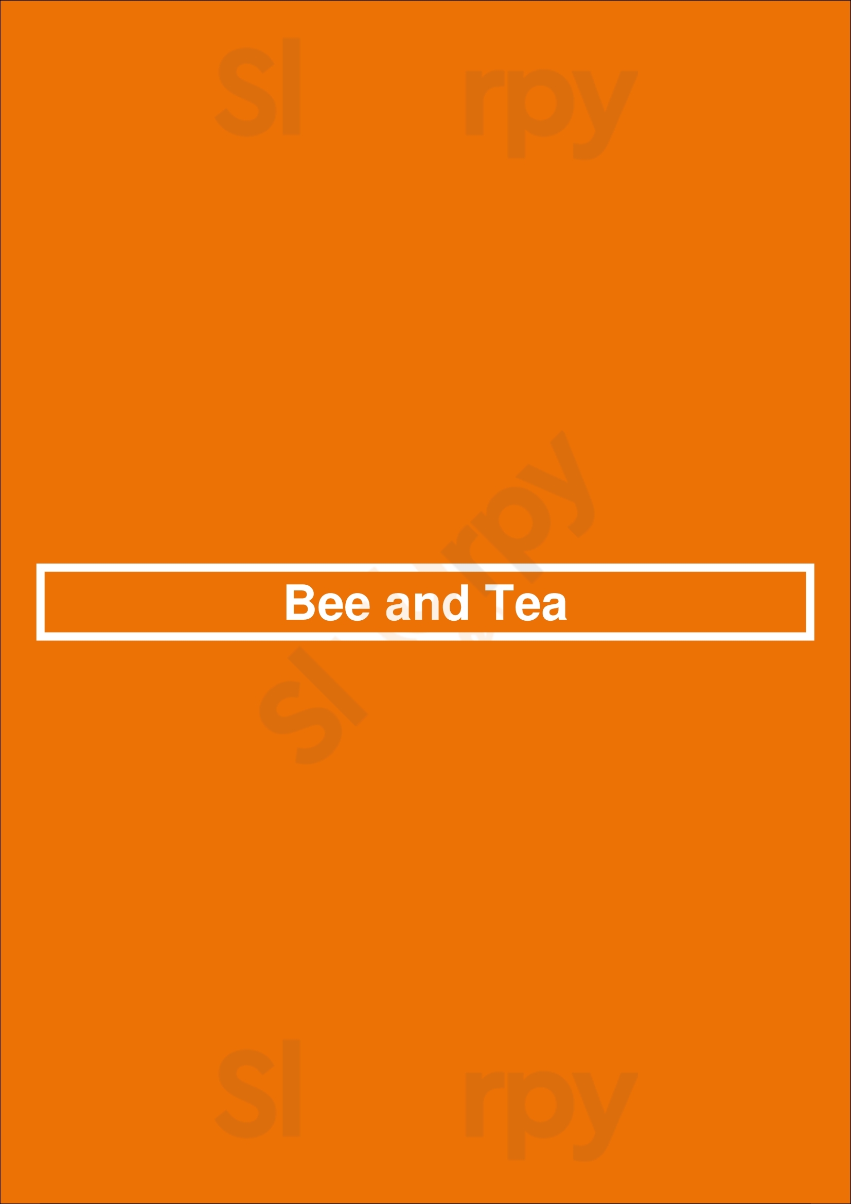 Bee And Tea San Jose Menu - 1