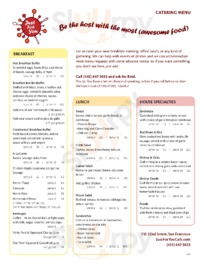 Just For You Cafe menu