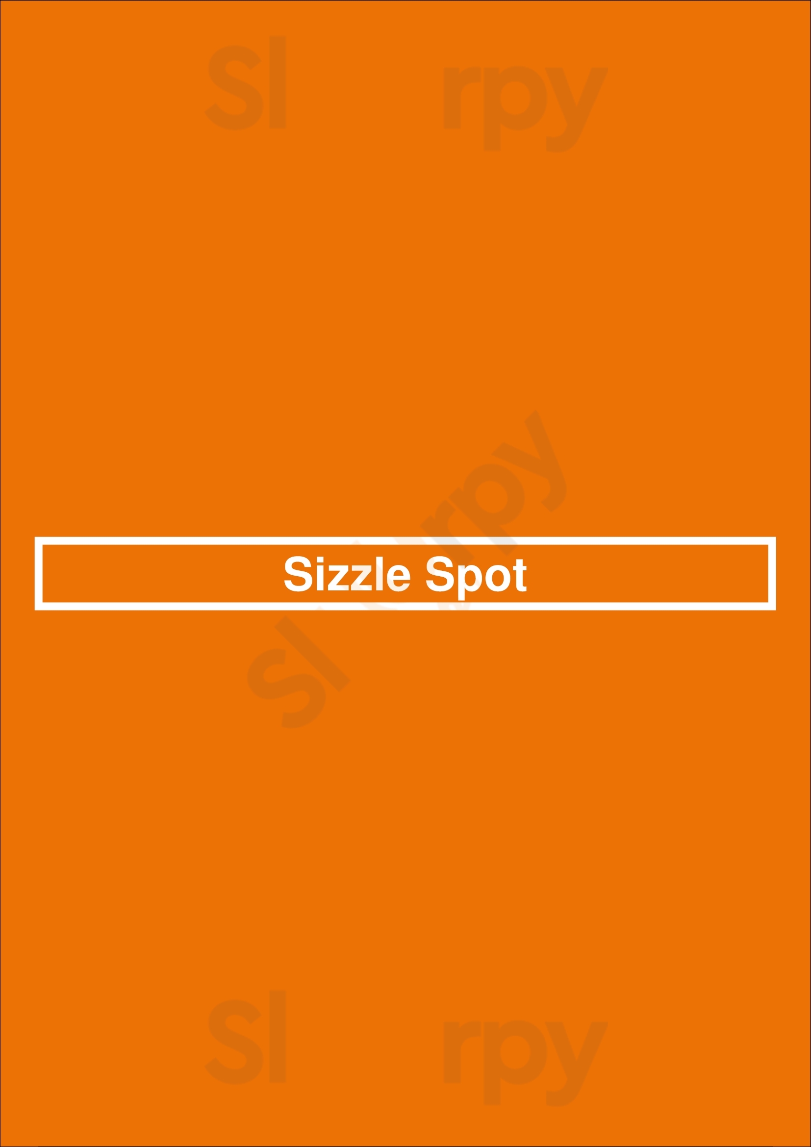Sizzle Spot Restaurant San Jose Menu - 1