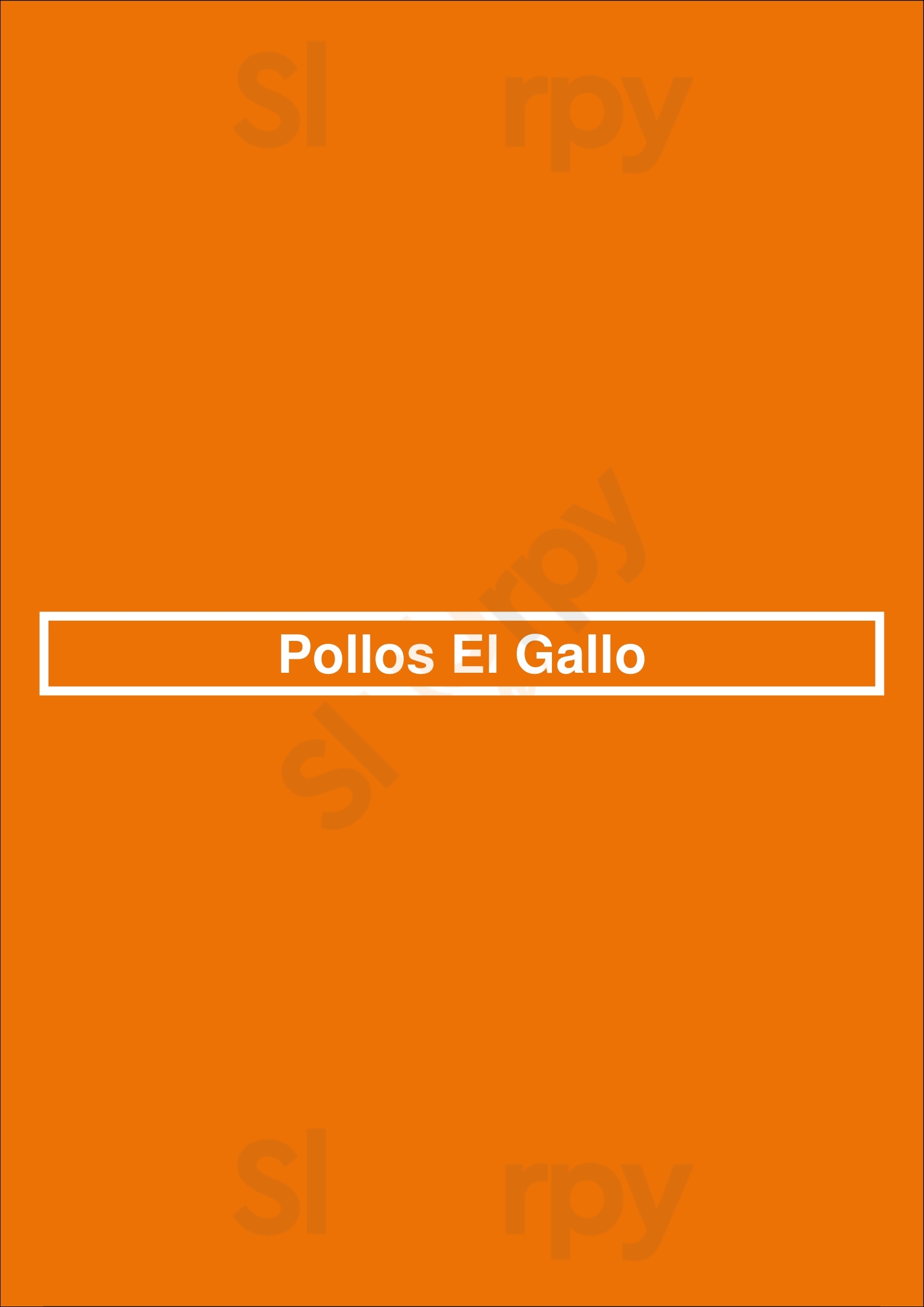 Main Menu - Pollos El Gallo