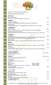 Blanco's Mexican Restaurant No 2 menu