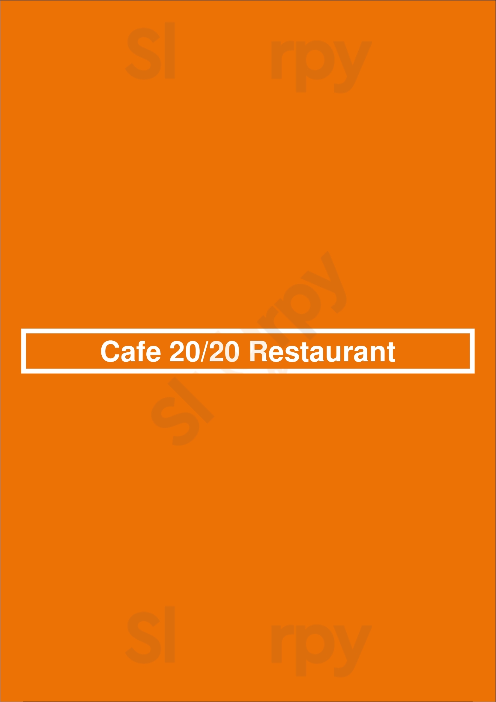 Cafe 20/20 Restaurant San Diego Menu - 1