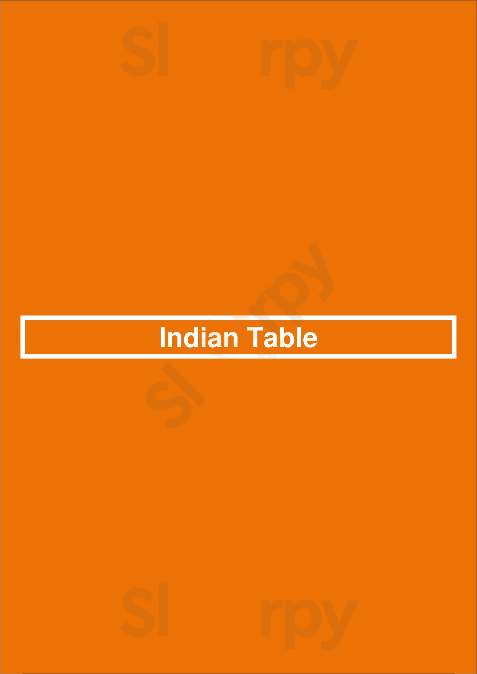 Main Menu - Indian Table
