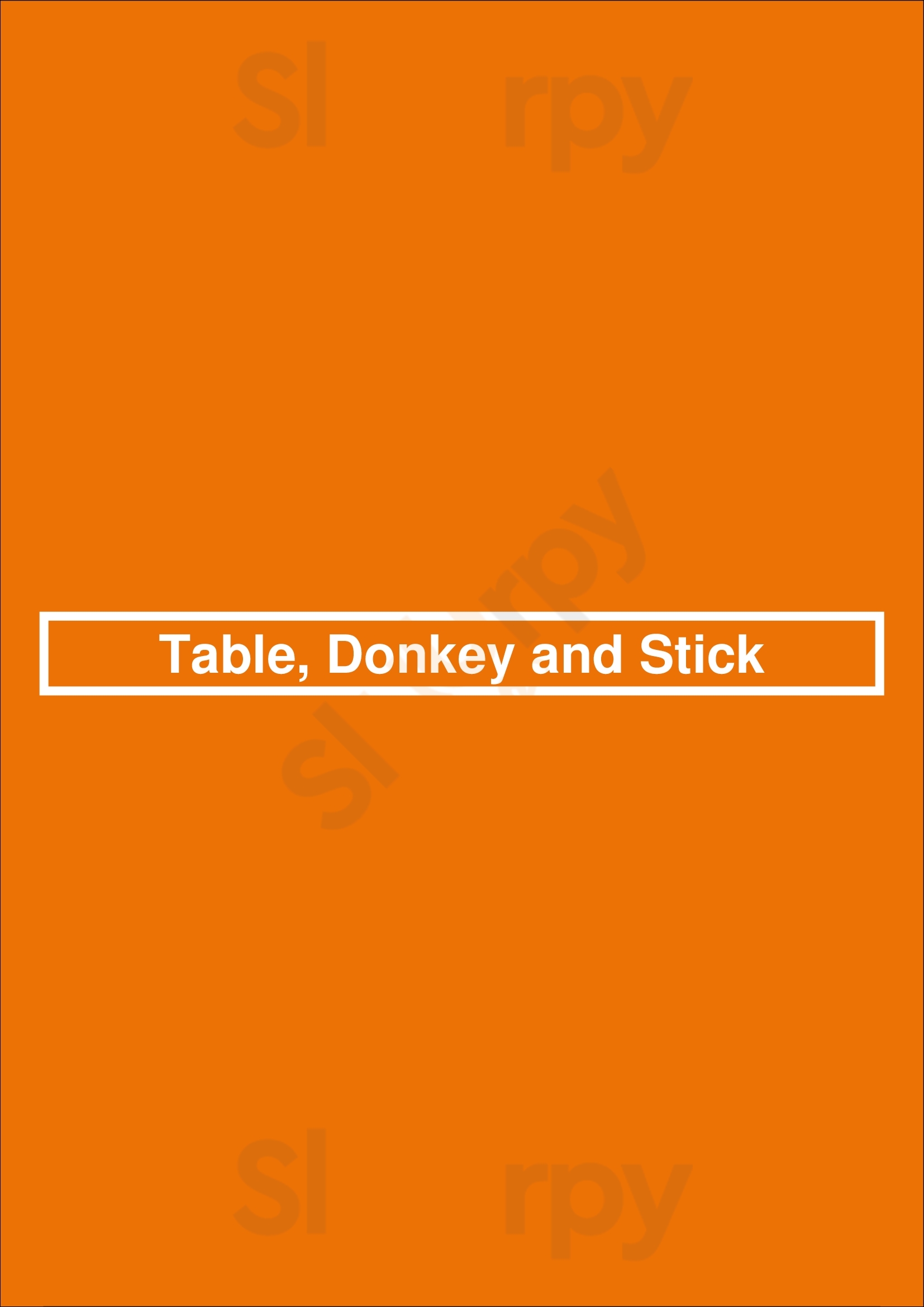 Table, Donkey And Stick Chicago Menu - 1