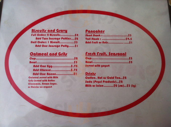 Keystone Kafe menu