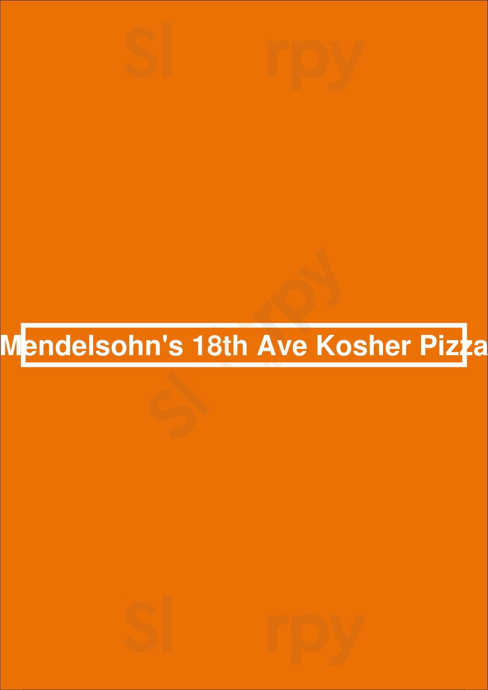 Mendelsohn's 18th Ave Kosher Pizza Brooklyn Menu - 1