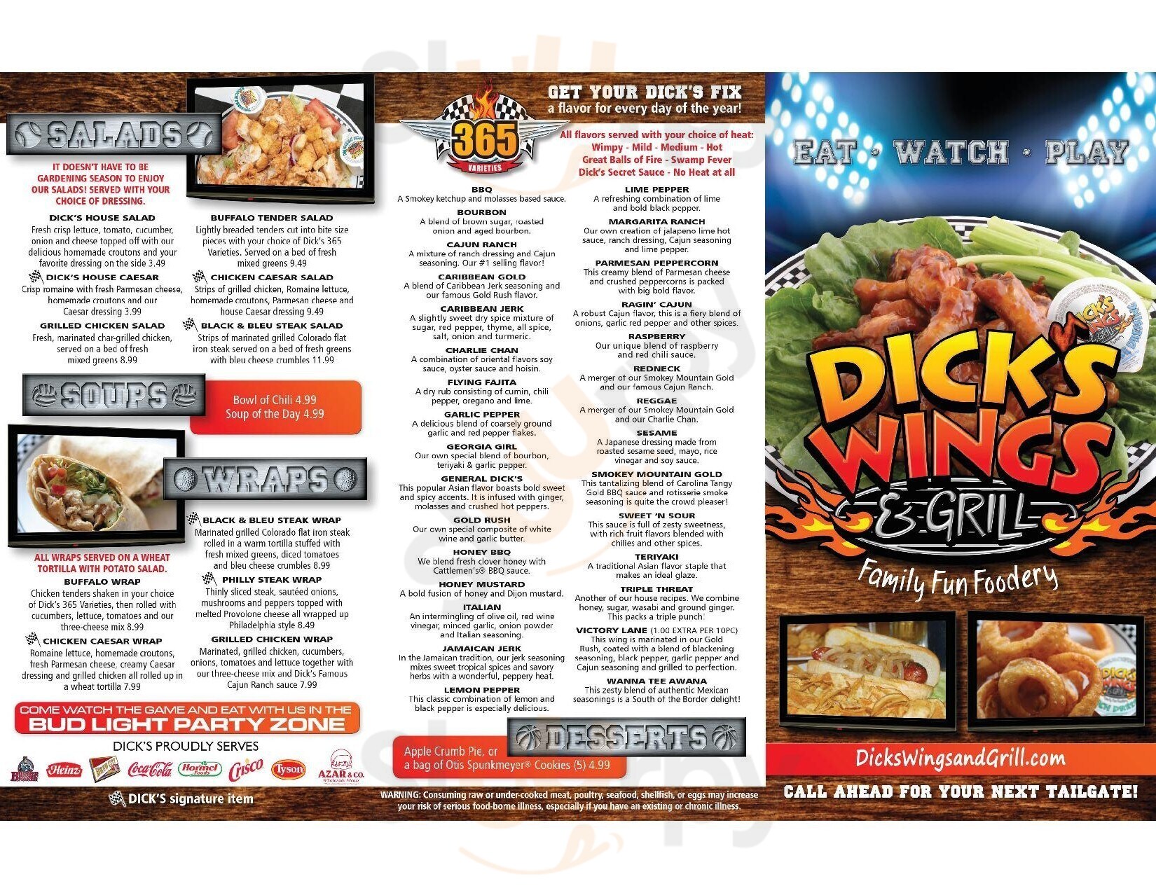 Dick's Wings & Grill Jacksonville Menu - 1