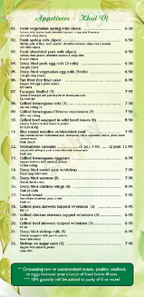 Green Leaf Vietnamese Restaurant menu