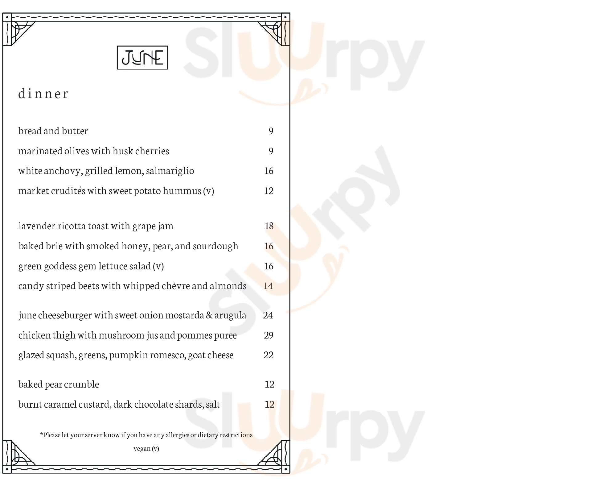 June Brooklyn Menu - 1