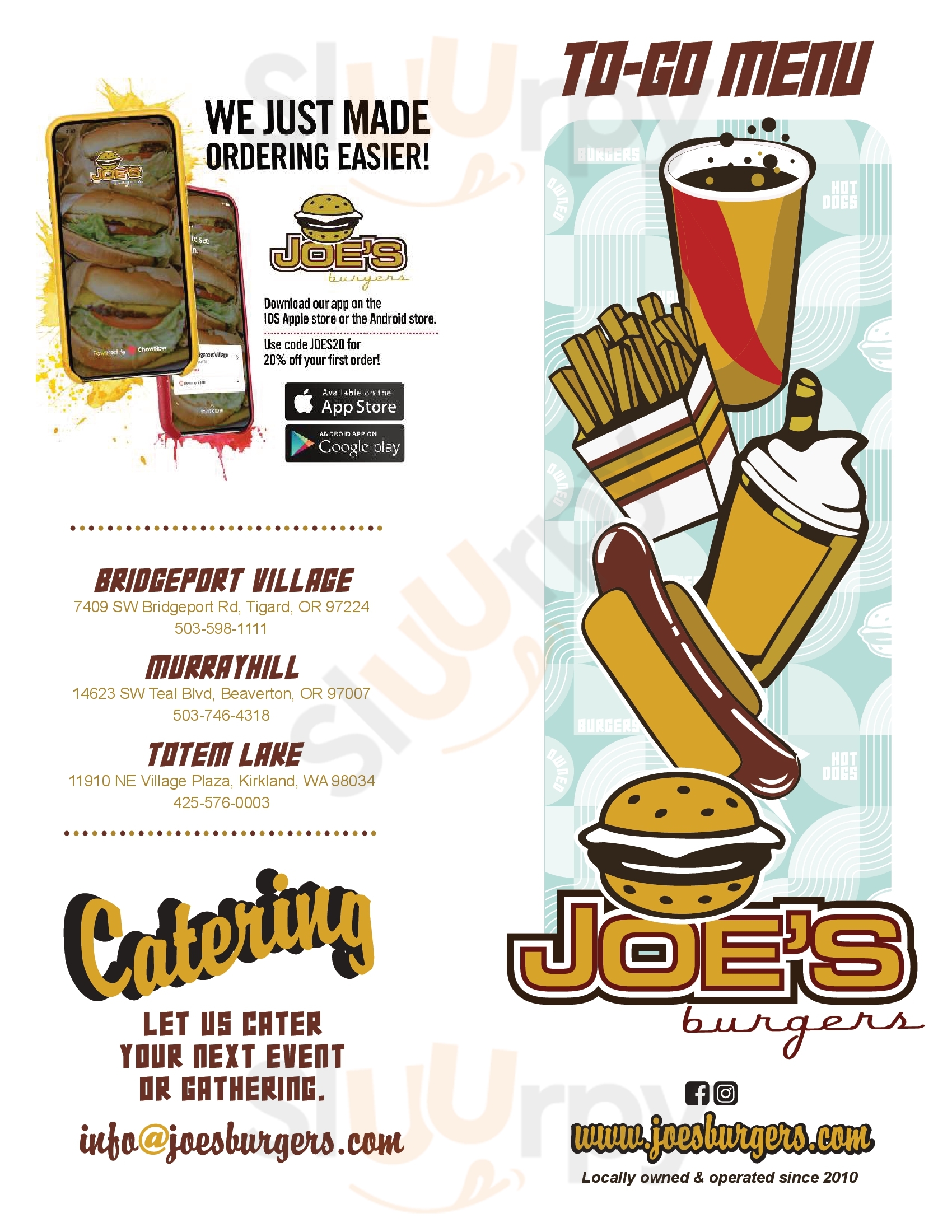 Main Menu - Joe's Burgers