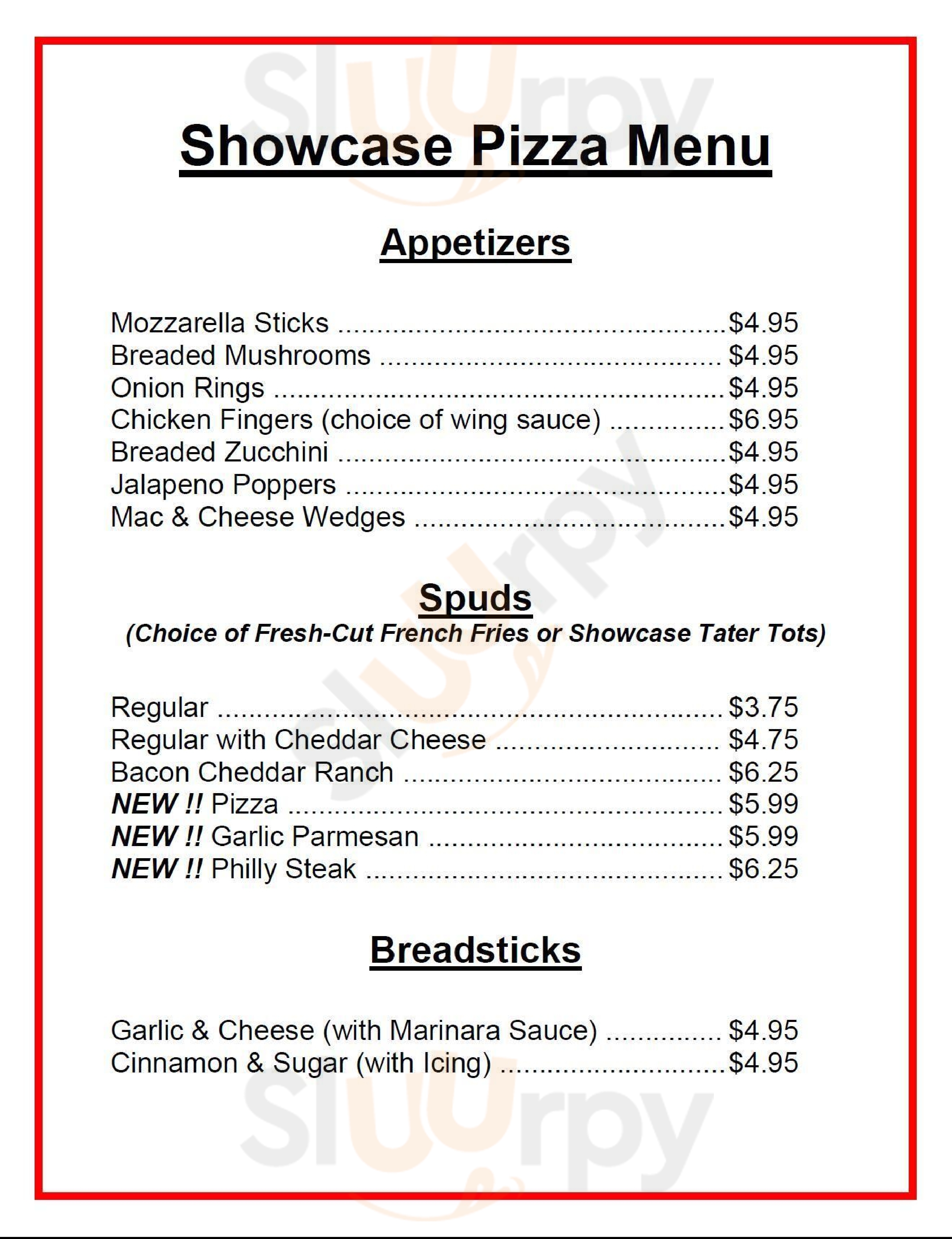 Showcase Pizza Pittsburgh Menu - 1