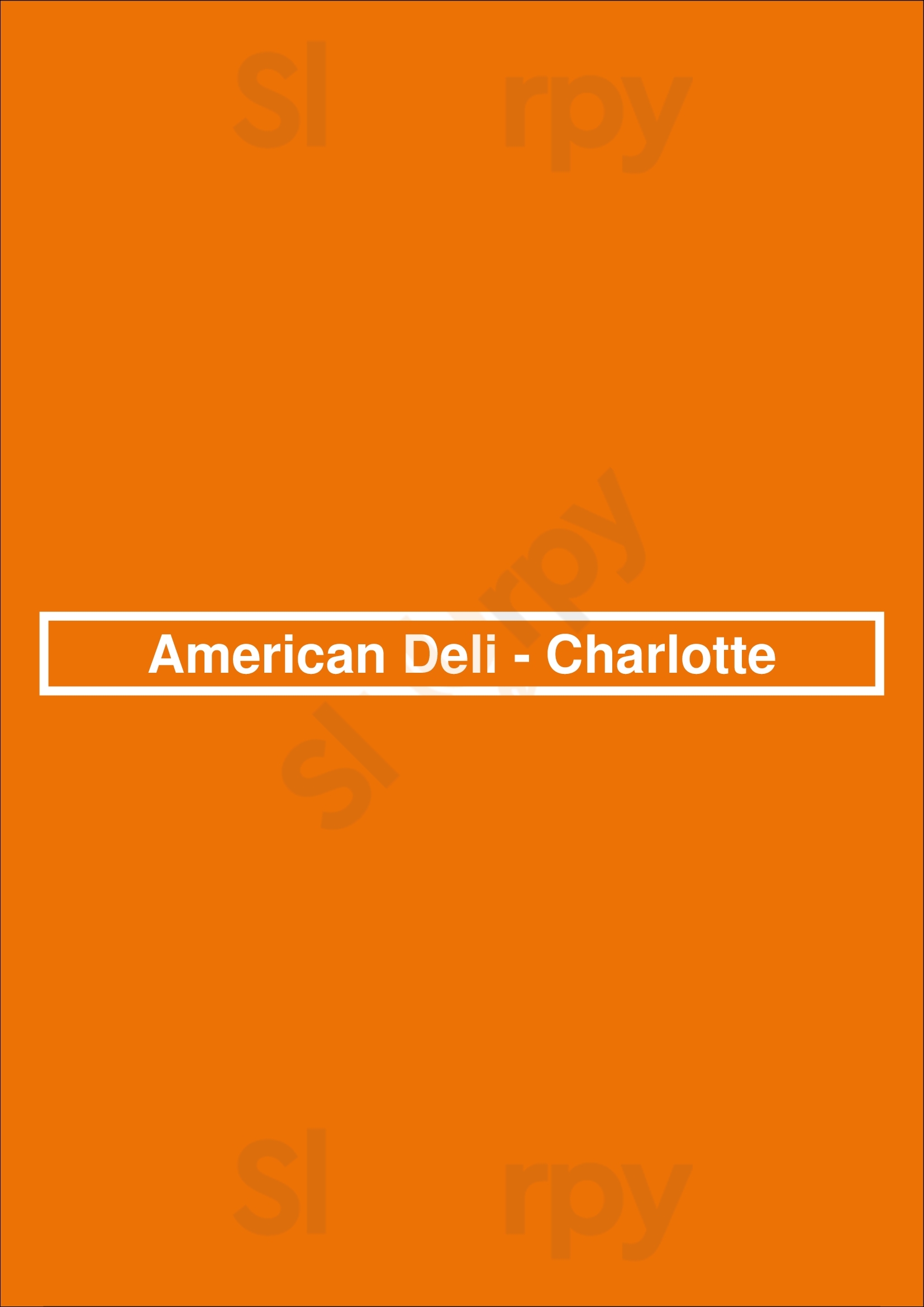 American Deli Charlotte Menu - 1