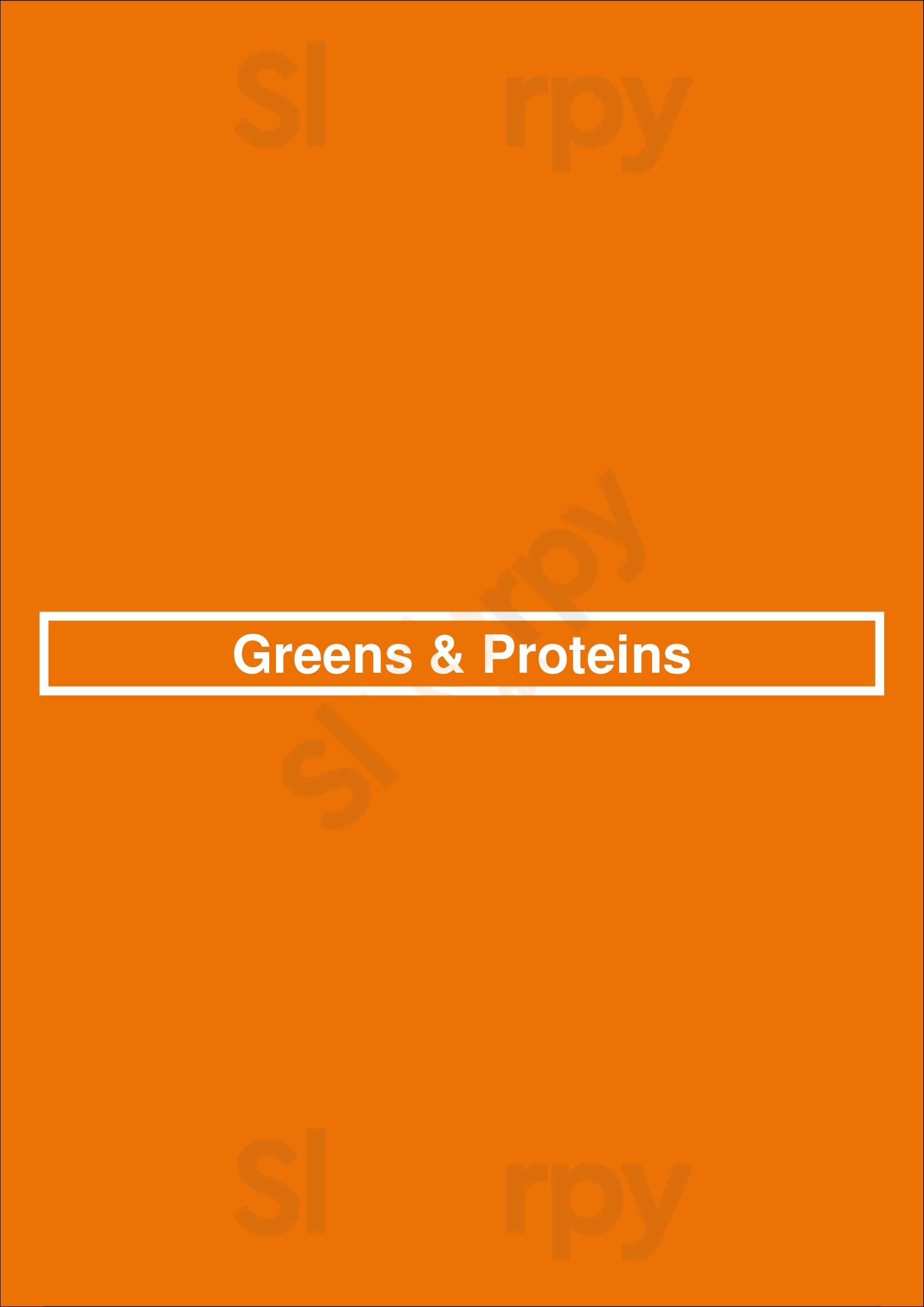 Main Menu - Greens & Proteins