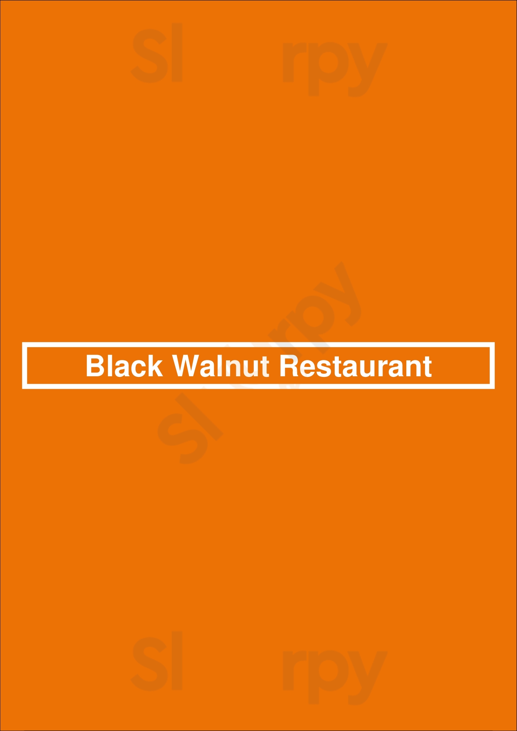 Main Menu - Black Walnut Restaurant
